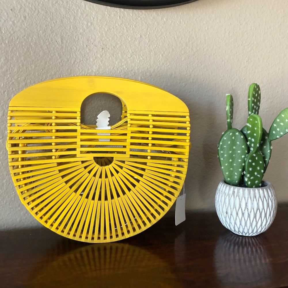 Painted Bamboo Bag with Crossbody strap